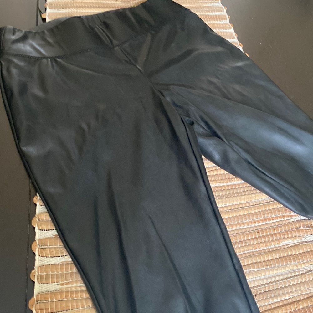 EUC vegan leather high waisted leggings size 2